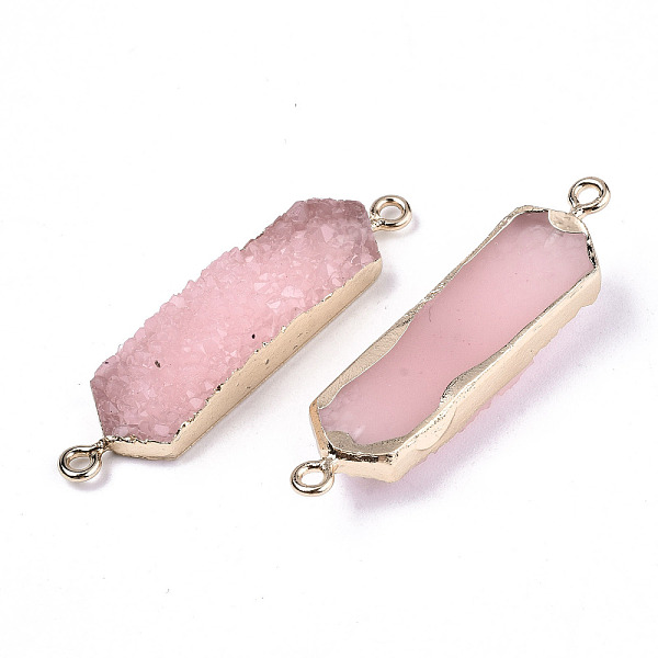 PandaHall Resin Druzy Links Connectors, with Edge Light Gold Plated Iron Findings, Hexagon, Pink, 43.5x10.5x7mm, Hole: 1.8mm Resin Hexagon...
PandaHall Resin Druzy Links Connectors, with Edge Light Gold Plated Iron Findings, Hexagon, Pink, 43.5x10.5x7mm, Hole: 1.8mm Resin Hexagon...