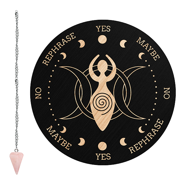 PandaHall CRASPIRE Pendulum Board Goddess of the Moon Dowsing Divination Metaphysical Message Board 7.9Inch Wooden Carven Board with Rose...
PandaHall CRASPIRE Pendulum Board Goddess of the Moon Dowsing Divination Metaphysical Message Board 7.9Inch Wooden Carven Board with Rose...