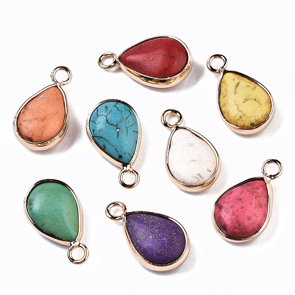 PandaHall Synthetic Turquoise Pendants, with Light Gold Plated Brass Edge, Teardrop, Dyed, Alice Blue, 18~19x10.5x5mm, Hole: 2mm Synthetic...
PandaHall Synthetic Turquoise Pendants, with Light Gold Plated Brass Edge, Teardrop, Dyed, Alice Blue, 18~19x10.5x5mm, Hole: 2mm Synthetic...