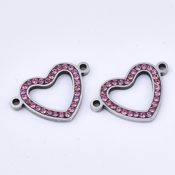 PandaHall 304 Stainless Steel Links connectors, with Rhinestone, Heart, Stainless Steel Color, Rose, 14x21x2mm, Hole: 1.5mm Stainless..., Pink
PandaHall 304 Stainless Steel Links connectors, with Rhinestone, Heart, Stainless Steel Color, Rose, 14x21x2mm, Hole: 1.5mm Stainless..., Pink