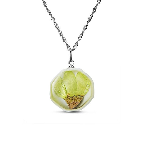 PandaHall SHEGRACE Rhodium Plated 925 Sterling Silver Octagon Porcelain Pendant Necklaces, with Sun Flower Pattern, Spring Clasps, Platinum..., Green
PandaHall SHEGRACE Rhodium Plated 925 Sterling Silver Octagon Porcelain Pendant Necklaces, with Sun Flower Pattern, Spring Clasps, Platinum..., Green