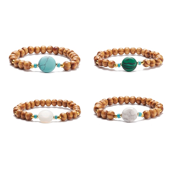 PandaHall Natural Wood Stretch Bracelet with Gemstone Beads, Yoga Jewelry for Women, Inner Diameter: 2-1/4 inch(5.8cm) Mixed Stone Orange
PandaHall Natural Wood Stretch Bracelet with Gemstone Beads, Yoga Jewelry for Women, Inner Diameter: 2-1/4 inch(5.8cm) Mixed Stone Orange