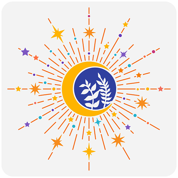PandaHall FINGERINSPIRE Starburst Painting Stencil 11.8x11.8inch Reusable Radiating Moon Stars Pattern Drawing Template DIY Art Sparking...
PandaHall FINGERINSPIRE Starburst Painting Stencil 11.8x11.8inch Reusable Radiating Moon Stars Pattern Drawing Template DIY Art Sparking...