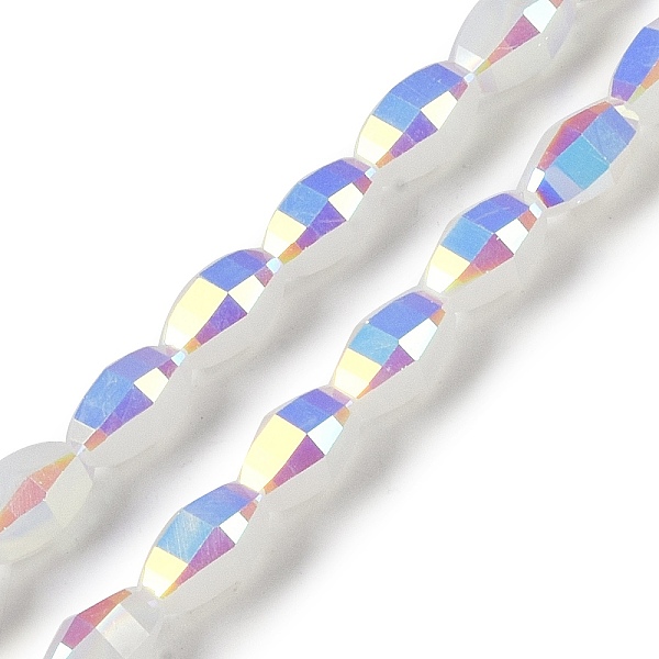 PandaHall Electroplate Glass Beads Strands, AB Color Plated, Faceted, Oval, Clear AB, 9.5x5.5mm, Hole: 1.2mm, about 60pcs/strand, 22.05''..., White
PandaHall Electroplate Glass Beads Strands, AB Color Plated, Faceted, Oval, Clear AB, 9.5x5.5mm, Hole: 1.2mm, about 60pcs/strand, 22.05''..., White