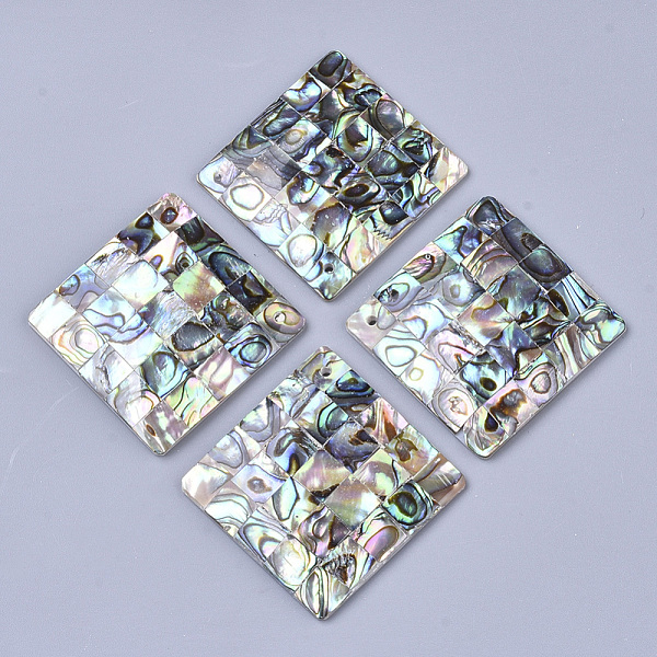 PandaHall Single-Sided Natural Abalone Shell/Paua Shell Pendants, with Freshwater Shell Back, Rhombus, Colorful, 47x46~48.5x4~5mm, Hole...
PandaHall Single-Sided Natural Abalone Shell/Paua Shell Pendants, with Freshwater Shell Back, Rhombus, Colorful, 47x46~48.5x4~5mm, Hole...