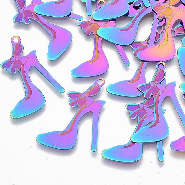 PandaHall Ion Plating(IP) 304 Stainless Steel Stilettos Filigree Pendants, Etched Metal Embellishments, High-heeled Shoes, Rainbow Color...
PandaHall Ion Plating(IP) 304 Stainless Steel Stilettos Filigree Pendants, Etched Metal Embellishments, High-heeled Shoes, Rainbow Color...
