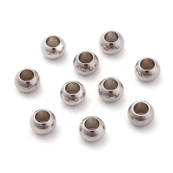 PandaHall 304 Stainless Steel Rondelle Beads, Large Hole Beads, Stainless Steel Color, 8x6mm, Hole: 4mm 304 Stainless Steel Rondelle
PandaHall 304 Stainless Steel Rondelle Beads, Large Hole Beads, Stainless Steel Color, 8x6mm, Hole: 4mm 304 Stainless Steel Rondelle