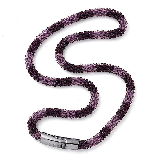 PandaHall Glass Crochet Beaded Necklace, Fashion Nepal Necklace with Alloy Magnetic Clasps, Thistle, 17.87 inch(45.4cm) Glass Purple
PandaHall Glass Crochet Beaded Necklace, Fashion Nepal Necklace with Alloy Magnetic Clasps, Thistle, 17.87 inch(45.4cm) Glass Purple