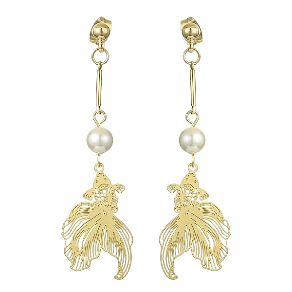PandaHall 201 Stainless Steel Filigree Goldfish Dangle Stud Earrings, with 304 Stainless Steel Pins, Golden, 58x16mm 201 Stainless Steel...
PandaHall 201 Stainless Steel Filigree Goldfish Dangle Stud Earrings, with 304 Stainless Steel Pins, Golden, 58x16mm 201 Stainless Steel...