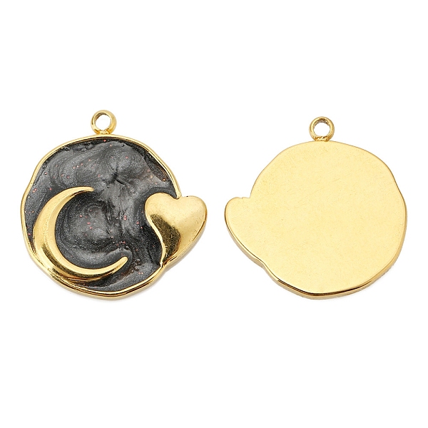 PandaHall Stainless Steel Pendants, with Enamel, Golden, Flat Round with Moon & Heart Charm, Black, 17x17mm Stainless Steel+Enamel Flat...
PandaHall Stainless Steel Pendants, with Enamel, Golden, Flat Round with Moon & Heart Charm, Black, 17x17mm Stainless Steel+Enamel Flat...