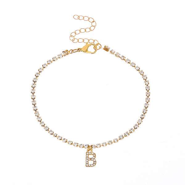 PandaHall Fashionable and Creative Rhinestone Anklet Bracelets, English Letter B Hip-hop Creative Beach Anklet for Women, Golden Alloy
PandaHall Fashionable and Creative Rhinestone Anklet Bracelets, English Letter B Hip-hop Creative Beach Anklet for Women, Golden Alloy
