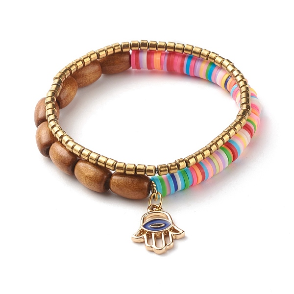 PandaHall Natural Wood & Polymer Clay Heishi Beads Stretch Bracelets Set, Hamsa Hand with Evil Eye Charm Lucky Bracelets for Women, Mixed..., Multicolor
PandaHall Natural Wood & Polymer Clay Heishi Beads Stretch Bracelets Set, Hamsa Hand with Evil Eye Charm Lucky Bracelets for Women, Mixed..., Multicolor