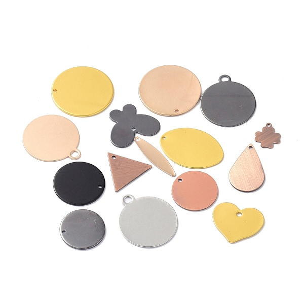 PandaHall Brass Pendants, Flat Round & Butterfly & Oval & Heart & Teardrop & Triangle, Mixed Color, 12~25.5x5.5~25x0.5~1mm, Hole: 1.2~2.7mm...
PandaHall Brass Pendants, Flat Round & Butterfly & Oval & Heart & Teardrop & Triangle, Mixed Color, 12~25.5x5.5~25x0.5~1mm, Hole: 1.2~2.7mm...