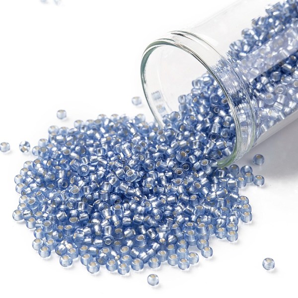 PandaHall TOHO Round Seed Beads, Japanese Seed Beads, (33F) Silver Lined Frost Light Sapphire, 11/0, 2.2mm, Hole: 0.8mm, about 5555pcs/50g..., Blue
PandaHall TOHO Round Seed Beads, Japanese Seed Beads, (33F) Silver Lined Frost Light Sapphire, 11/0, 2.2mm, Hole: 0.8mm, about 5555pcs/50g..., Blue