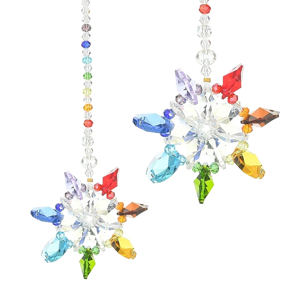 PandaHall Flower Faceted Glass Pendant Decoration, with Brass Cable Chains and 304 Stainless Steel Jump Rings, for Home Decoration, Colorful...
PandaHall Flower Faceted Glass Pendant Decoration, with Brass Cable Chains and 304 Stainless Steel Jump Rings, for Home Decoration, Colorful...