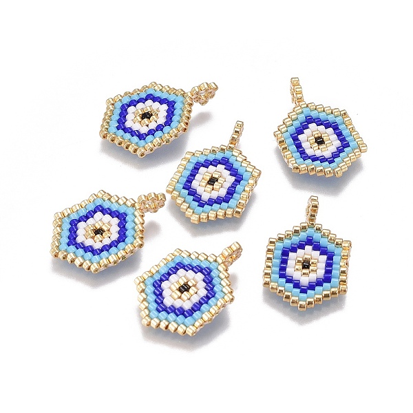 PandaHall MIYUKI & TOHO Handmade Japanese Seed Beads Pendants, Loom Pattern, Hexagon, Colorful, 24x15x1.7mm, Hole: 2mm Glass Hexagon
PandaHall MIYUKI & TOHO Handmade Japanese Seed Beads Pendants, Loom Pattern, Hexagon, Colorful, 24x15x1.7mm, Hole: 2mm Glass Hexagon