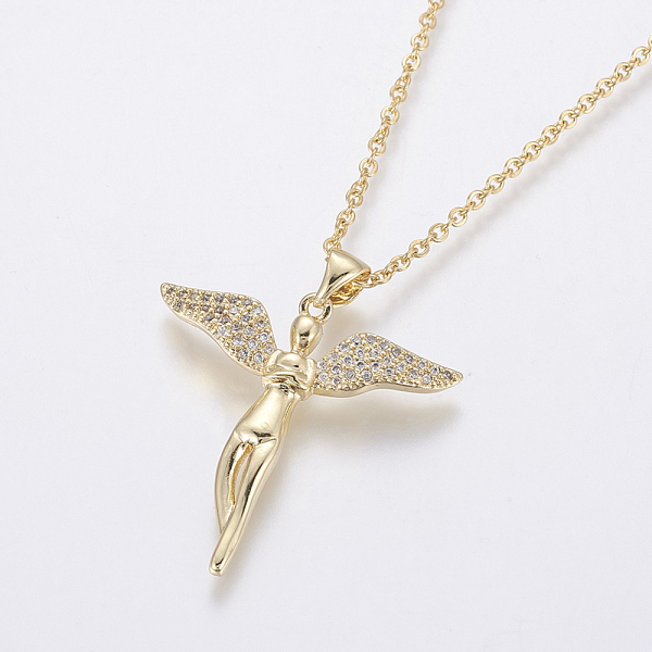 PandaHall 304 Stainless Steel Chain Necklaces, with Brass Micro Pave Cubic Zirconia Pendants, Angel, Golden, 17.5 inch(44.5cm), Pendant..., Clear
PandaHall 304 Stainless Steel Chain Necklaces, with Brass Micro Pave Cubic Zirconia Pendants, Angel, Golden, 17.5 inch(44.5cm), Pendant..., Clear