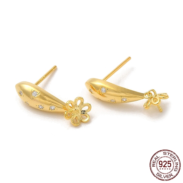 PandaHall Flower 925 Sterling Silver Micro Pave Cubic Zirconia Stud Earring Findings, for Half Drilled Beads, with S925 Stamp, Real 18K Gold..., Clear
PandaHall Flower 925 Sterling Silver Micro Pave Cubic Zirconia Stud Earring Findings, for Half Drilled Beads, with S925 Stamp, Real 18K Gold..., Clear