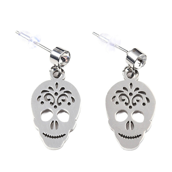 PandaHall 201 Stainless Steel Dangle Stud Earrings, with Clear Cubic Zirconia, Skull, Stainless Steel Color, 24mm, Pin: 0.8mm Cubic Zirconia...
PandaHall 201 Stainless Steel Dangle Stud Earrings, with Clear Cubic Zirconia, Skull, Stainless Steel Color, 24mm, Pin: 0.8mm Cubic Zirconia...