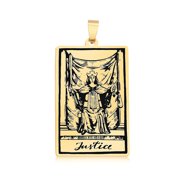PandaHall 201 Stainless Steel Pendants, Laser Engraved Pattern, Tarot Card Pendants, Golden, Justice XI, 40x24x1mm, Hole: 8x4mm 201...
PandaHall 201 Stainless Steel Pendants, Laser Engraved Pattern, Tarot Card Pendants, Golden, Justice XI, 40x24x1mm, Hole: 8x4mm 201...