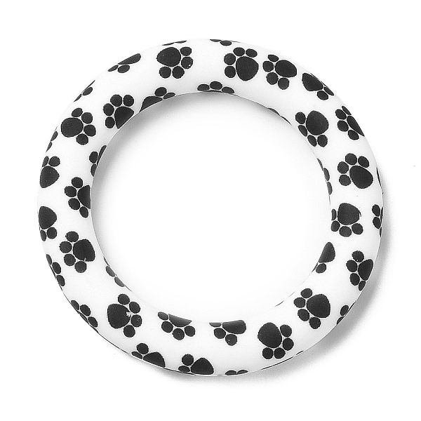 PandaHall Food Grade Eco-Friendly Silicone Pendants, Ring with Bear Paw Pattern, White, 65x10mm, Hole: 4mm Silicone Ring White
PandaHall Food Grade Eco-Friendly Silicone Pendants, Ring with Bear Paw Pattern, White, 65x10mm, Hole: 4mm Silicone Ring White