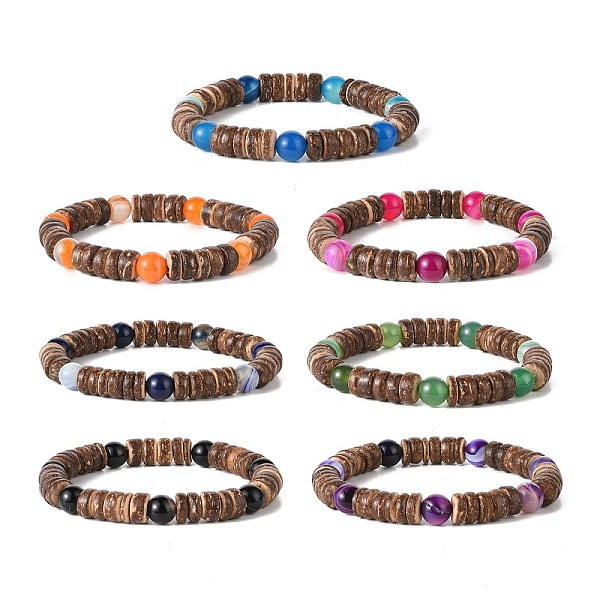 PandaHall Natural Striped Agate(Dyed & Heated) Beaded Bracelets, Coconut Stretch Bracelet for Women, Mixed Color, Inner Diameter: 2-1/8 inch..., Multicolor
PandaHall Natural Striped Agate(Dyed & Heated) Beaded Bracelets, Coconut Stretch Bracelet for Women, Mixed Color, Inner Diameter: 2-1/8 inch..., Multicolor
