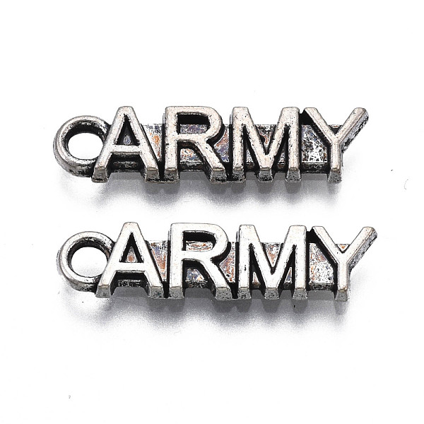 PandaHall Tibetan Style Alloy Pendants, Cadmium Free & Lead Free, Word ARMY, Antique Silver, 20x5x2mm, Hole: 2mm, about 1500pcs/1000g Alloy...
PandaHall Tibetan Style Alloy Pendants, Cadmium Free & Lead Free, Word ARMY, Antique Silver, 20x5x2mm, Hole: 2mm, about 1500pcs/1000g Alloy...
