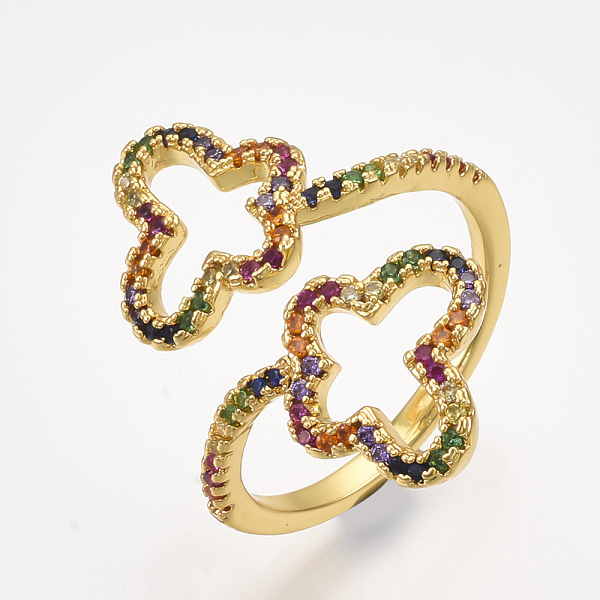 PandaHall Brass Micro Pave Cubic Zirconia Cuff Rings, Open Rings, Butterfly, Colorful, Size 9, 19mm Brass+Cubic Zirconia
PandaHall Brass Micro Pave Cubic Zirconia Cuff Rings, Open Rings, Butterfly, Colorful, Size 9, 19mm Brass+Cubic Zirconia