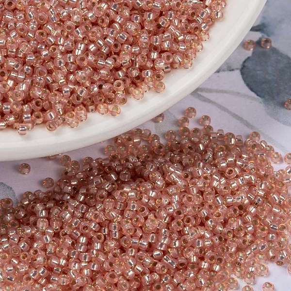 PandaHall MIYUKI Round Rocailles Beads, Japanese Seed Beads, (RR642) Dyed Salmon Silverlined Alabaster, 15/0, 1.5mm, Hole: 0.7mm, about..., Pink
PandaHall MIYUKI Round Rocailles Beads, Japanese Seed Beads, (RR642) Dyed Salmon Silverlined Alabaster, 15/0, 1.5mm, Hole: 0.7mm, about..., Pink