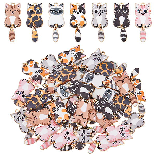 PandaHall DICOSMETIC 42Pcs 7 Style Light Gold Rack Plating Alloy Enamel Pendants, Cat Charm, Mixed Color, 38x15.7x3mm, Hole: 2mm, 6pcs/style..., Multicolor
PandaHall DICOSMETIC 42Pcs 7 Style Light Gold Rack Plating Alloy Enamel Pendants, Cat Charm, Mixed Color, 38x15.7x3mm, Hole: 2mm, 6pcs/style..., Multicolor