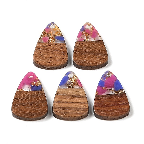 PandaHall Resin & Wood Pendants, with Gold Foil, Triangle Charm, Hot Pink, 23x15x3mm, Hole: 2mm Wood Triangle
PandaHall Resin & Wood Pendants, with Gold Foil, Triangle Charm, Hot Pink, 23x15x3mm, Hole: 2mm Wood Triangle