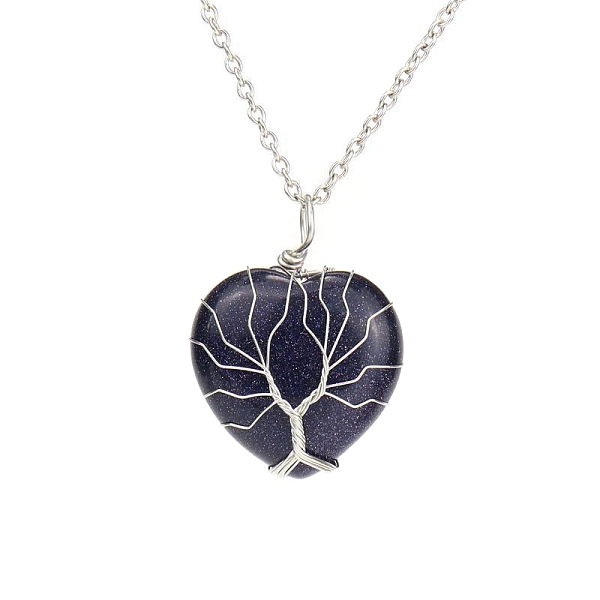 PandaHall Synthetic Blue Goldstone Heart Pendant Necklaces, Platinum Copper Wire Wrap Necklace, 20.47 inch(52cm) Blue Goldstone Heart
PandaHall Synthetic Blue Goldstone Heart Pendant Necklaces, Platinum Copper Wire Wrap Necklace, 20.47 inch(52cm) Blue Goldstone Heart
