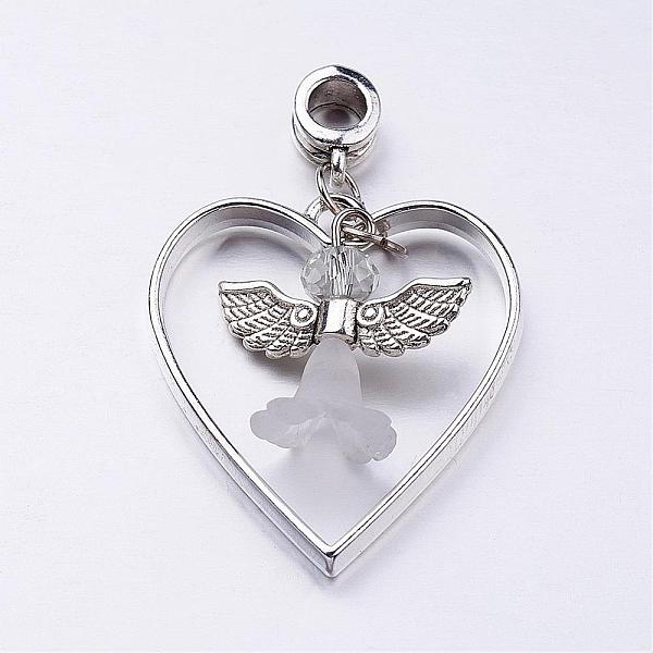 PandaHall Alloy European Dangle Charms, Large Hole Heart Beads, with Acrylic and Glass Beads, Lovely Wedding Dress Angel Dangle, Mixed Color..., Multicolor
PandaHall Alloy European Dangle Charms, Large Hole Heart Beads, with Acrylic and Glass Beads, Lovely Wedding Dress Angel Dangle, Mixed Color..., Multicolor