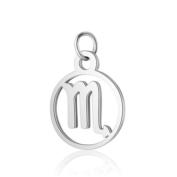 PandaHall 304 Stainless Steel Charms, with Jump Rings, Polished, Flat Round with Constellation, Scorpio, 13x11x1mm, Hole: 2.5mm 304...
PandaHall 304 Stainless Steel Charms, with Jump Rings, Polished, Flat Round with Constellation, Scorpio, 13x11x1mm, Hole: 2.5mm 304...