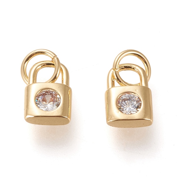 PandaHall Brass Cubic Zirconia Charms, with Jump Rings, Long-Lasting Plated, Lock, Clear, Real 18K Gold Plated, 8.5x6x2.5mm, Jump Ring...
PandaHall Brass Cubic Zirconia Charms, with Jump Rings, Long-Lasting Plated, Lock, Clear, Real 18K Gold Plated, 8.5x6x2.5mm, Jump Ring...