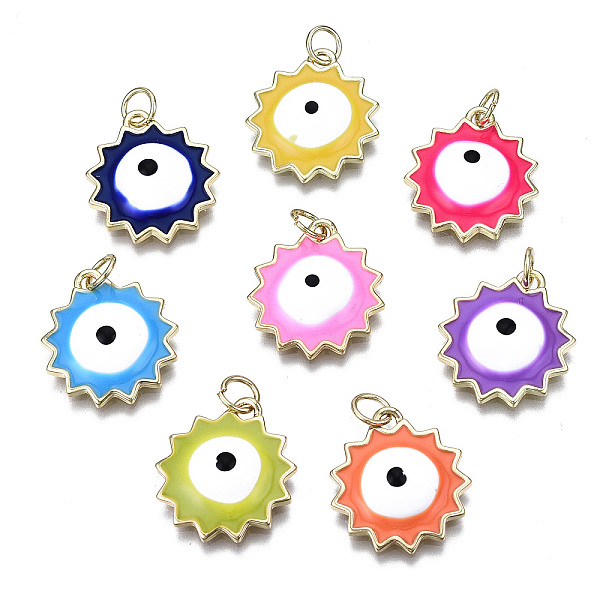 PandaHall Brass Enamel Pendants, with Jump Ring, Cadmium Free & Nickel Free & Lead Free, Sun with Evil Eye, Real 16K Gold Plated, Mixed..., Multicolor
PandaHall Brass Enamel Pendants, with Jump Ring, Cadmium Free & Nickel Free & Lead Free, Sun with Evil Eye, Real 16K Gold Plated, Mixed..., Multicolor