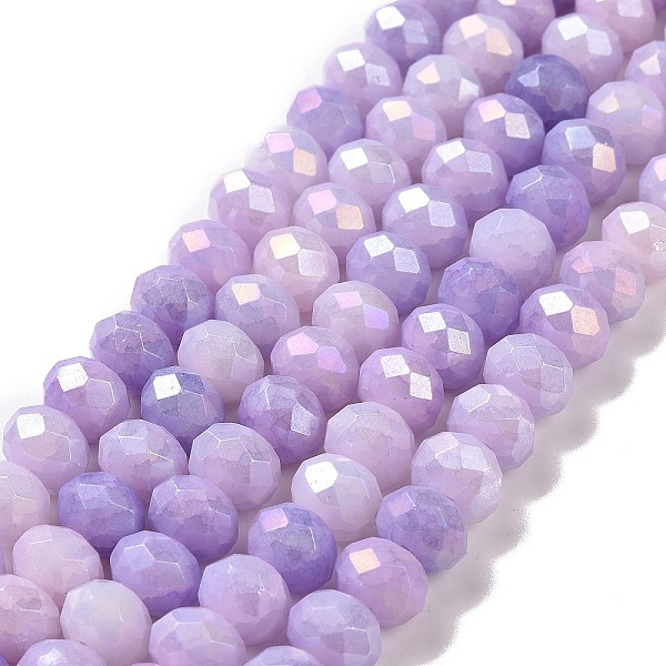 PandaHall Faceted Electroplated Glass Beads Strands, AB Color Plated, Rondelle, Lilac, 7~7.5x5.5~6mm, Hole: 1.4mm, about 65pcs/strand..., Purple
PandaHall Faceted Electroplated Glass Beads Strands, AB Color Plated, Rondelle, Lilac, 7~7.5x5.5~6mm, Hole: 1.4mm, about 65pcs/strand..., Purple