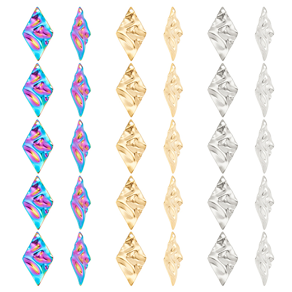 PandaHall DICOSMETIC 30Pcs 3 Colors Flat Rhombus Charms Geometric Pendants Textured Golden and Rainbow Color Laser Cut Charms Metal Plated...
PandaHall DICOSMETIC 30Pcs 3 Colors Flat Rhombus Charms Geometric Pendants Textured Golden and Rainbow Color Laser Cut Charms Metal Plated...