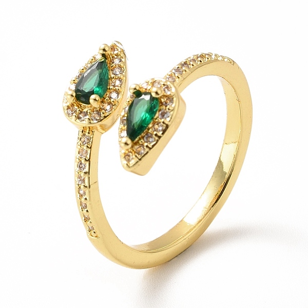 PandaHall Cubic Zirconia Teardrop Open Cuff Ring, Real 18K Gold Plated Brass Jewelry for Women, Lead Free & Cadmium Free, Green, US Size 7...
PandaHall Cubic Zirconia Teardrop Open Cuff Ring, Real 18K Gold Plated Brass Jewelry for Women, Lead Free & Cadmium Free, Green, US Size 7...