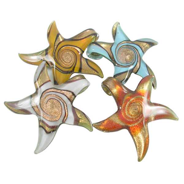 PandaHall Handmade Lampwork Pendants, Mixed Color, Starfish/Sea Stars, about 56mm wide, 51mm long, hole: 7mm Lampwork Starfish Multicolor
PandaHall Handmade Lampwork Pendants, Mixed Color, Starfish/Sea Stars, about 56mm wide, 51mm long, hole: 7mm Lampwork Starfish Multicolor