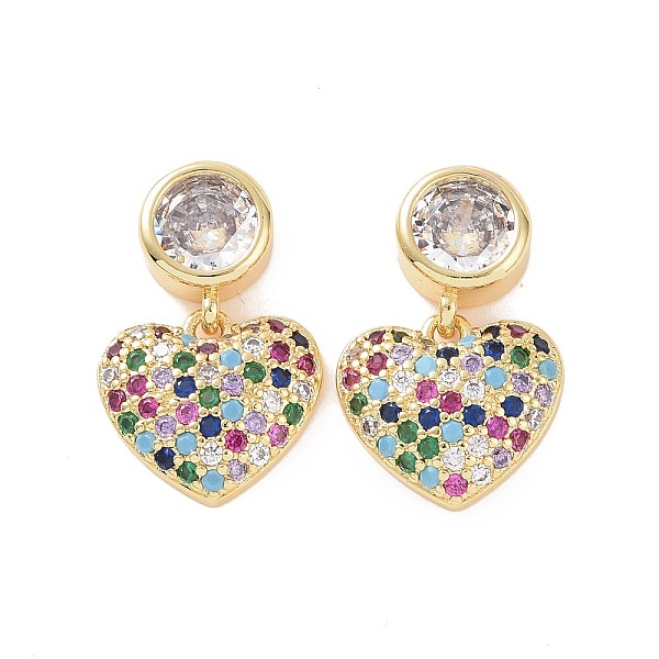 PandaHall Colorful Cubic Zirconia Heart Dangle Earrings, Brass Jewelry for Women, Golden, 19.5mm, Pin: 0.7mm Cubic Zirconia Heart
PandaHall Colorful Cubic Zirconia Heart Dangle Earrings, Brass Jewelry for Women, Golden, 19.5mm, Pin: 0.7mm Cubic Zirconia Heart