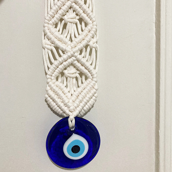 PandaHall Cotton Cord Macrame Woven Wall Hanging, Glass Evil Eye Hanging Ornament with Wood Rings, for Home Decoration, Antique White, 260mm...
PandaHall Cotton Cord Macrame Woven Wall Hanging, Glass Evil Eye Hanging Ornament with Wood Rings, for Home Decoration, Antique White, 260mm...