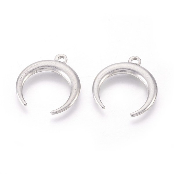 PandaHall 304 Stainless Steel Pendants, Double Horn/Crescent Moon, Stainless Steel Color, 19x17.5x2mm, Hole: 1.8mm 304 Stainless Steel Moon
PandaHall 304 Stainless Steel Pendants, Double Horn/Crescent Moon, Stainless Steel Color, 19x17.5x2mm, Hole: 1.8mm 304 Stainless Steel Moon