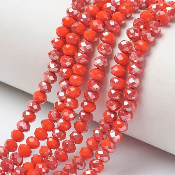 PandaHall Electroplate Opaque Solid Color Glass Beads Strands, Half Plated, Rainbow Plated, Faceted, Rondelle, Orange Red, 8x6mm, Hole: 1mm...
PandaHall Electroplate Opaque Solid Color Glass Beads Strands, Half Plated, Rainbow Plated, Faceted, Rondelle, Orange Red, 8x6mm, Hole: 1mm...