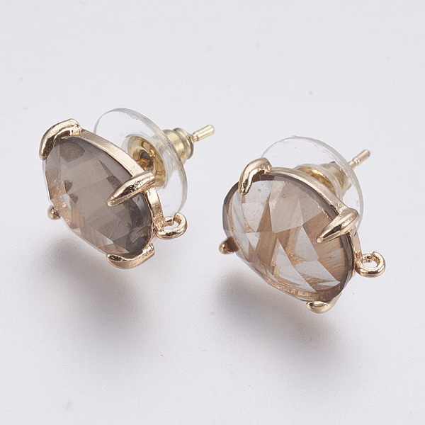 PandaHall Faceted Glass Stud Earring Findings, with Loop, Light Gold Plated Brass Findings, Oval, Light Grey, 14x10x5mm, Hole: 1mm, Pin..., Gray
PandaHall Faceted Glass Stud Earring Findings, with Loop, Light Gold Plated Brass Findings, Oval, Light Grey, 14x10x5mm, Hole: 1mm, Pin..., Gray