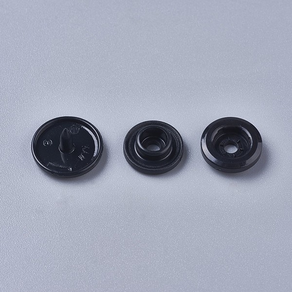 PandaHall Resin Snap Fasteners, Raincoat Buttons, Flat Round, Black, Cap: 12x6.5mm, Pin: 2mm, Stud: 10.5x3.5mm, Hole: 2mm, Socket: 10.5x3mm...
PandaHall Resin Snap Fasteners, Raincoat Buttons, Flat Round, Black, Cap: 12x6.5mm, Pin: 2mm, Stud: 10.5x3.5mm, Hole: 2mm, Socket: 10.5x3mm...