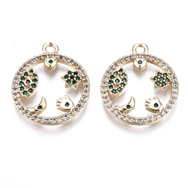 PandaHall Brass Micro Pave Cubic Zirconia Pendants, Light Gold, Long-Lasting Plated, Cadmium Free & Lead Free, Flat Round with Star & Eye &..., Green
PandaHall Brass Micro Pave Cubic Zirconia Pendants, Light Gold, Long-Lasting Plated, Cadmium Free & Lead Free, Flat Round with Star & Eye &..., Green