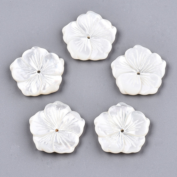 PandaHall Natural White Shell Mother of Pearl Shell Beads, Carved, Flower, Creamy White, 22x22x3mm, Hole: 1.2mm White Shell Flower
PandaHall Natural White Shell Mother of Pearl Shell Beads, Carved, Flower, Creamy White, 22x22x3mm, Hole: 1.2mm White Shell Flower