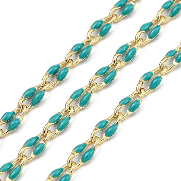 PandaHall Ion Plating(IP) Brass Dapped Chains, Cable Chains with Enamel, Real 18K Gold Plated, Soldered, with Spool, Flat Oval, Turquoise..., Green
PandaHall Ion Plating(IP) Brass Dapped Chains, Cable Chains with Enamel, Real 18K Gold Plated, Soldered, with Spool, Flat Oval, Turquoise..., Green