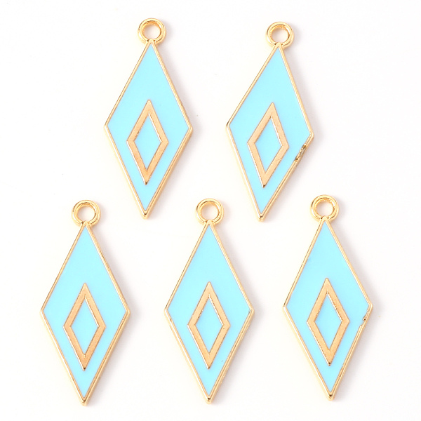 PandaHall Alloy Enamel Pendants, Light Gold, Cadmium Free & Lead Free, Rhombus, Pale Turquoise, 28x12x2mm, Hole: 1.8mm Alloy+Enamel Rhombus
PandaHall Alloy Enamel Pendants, Light Gold, Cadmium Free & Lead Free, Rhombus, Pale Turquoise, 28x12x2mm, Hole: 1.8mm Alloy+Enamel Rhombus
